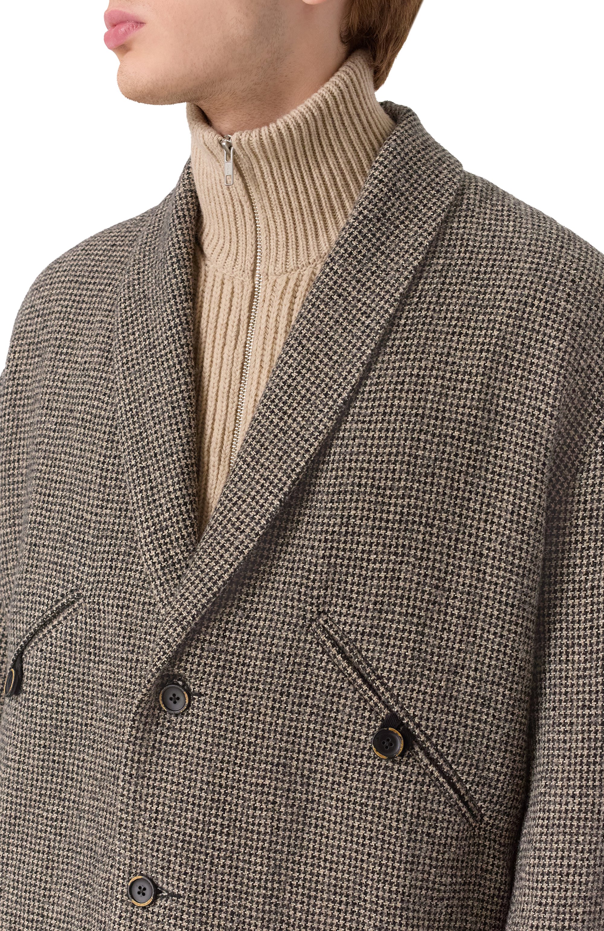 Пальто изо льна и шерсти UMA WANG серого цвета по цене 231500 руб., арт. UM8501, фото 5 Пальто изо льна и шерсти UMA WANG, арт. UM8501, фото 5