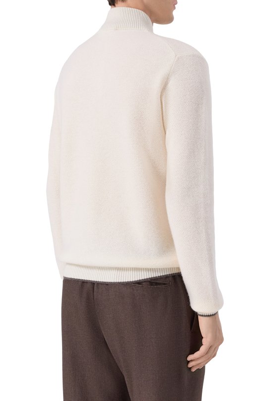 Кашемировый джемпер Andrea Campagna WU26WS310-07-FWS263 Белый  WU26WS310-07-FWS263 Фото 4