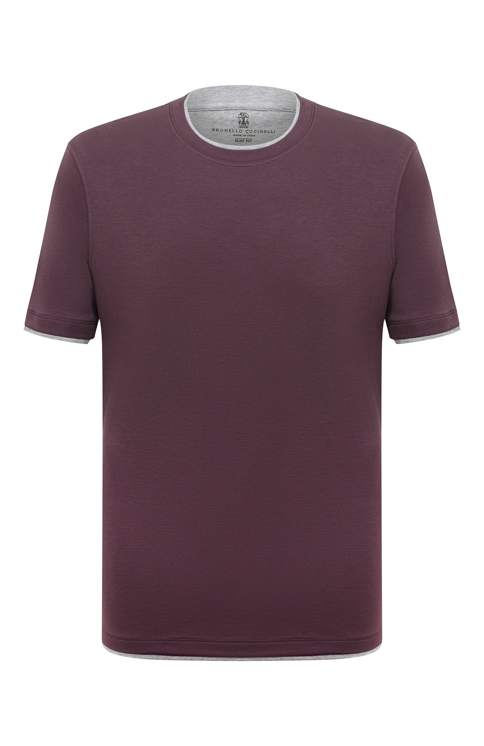 Футболка из хлопка и шелка BRUNELLO CUCINELLI, арт. MTS877427, фото 1