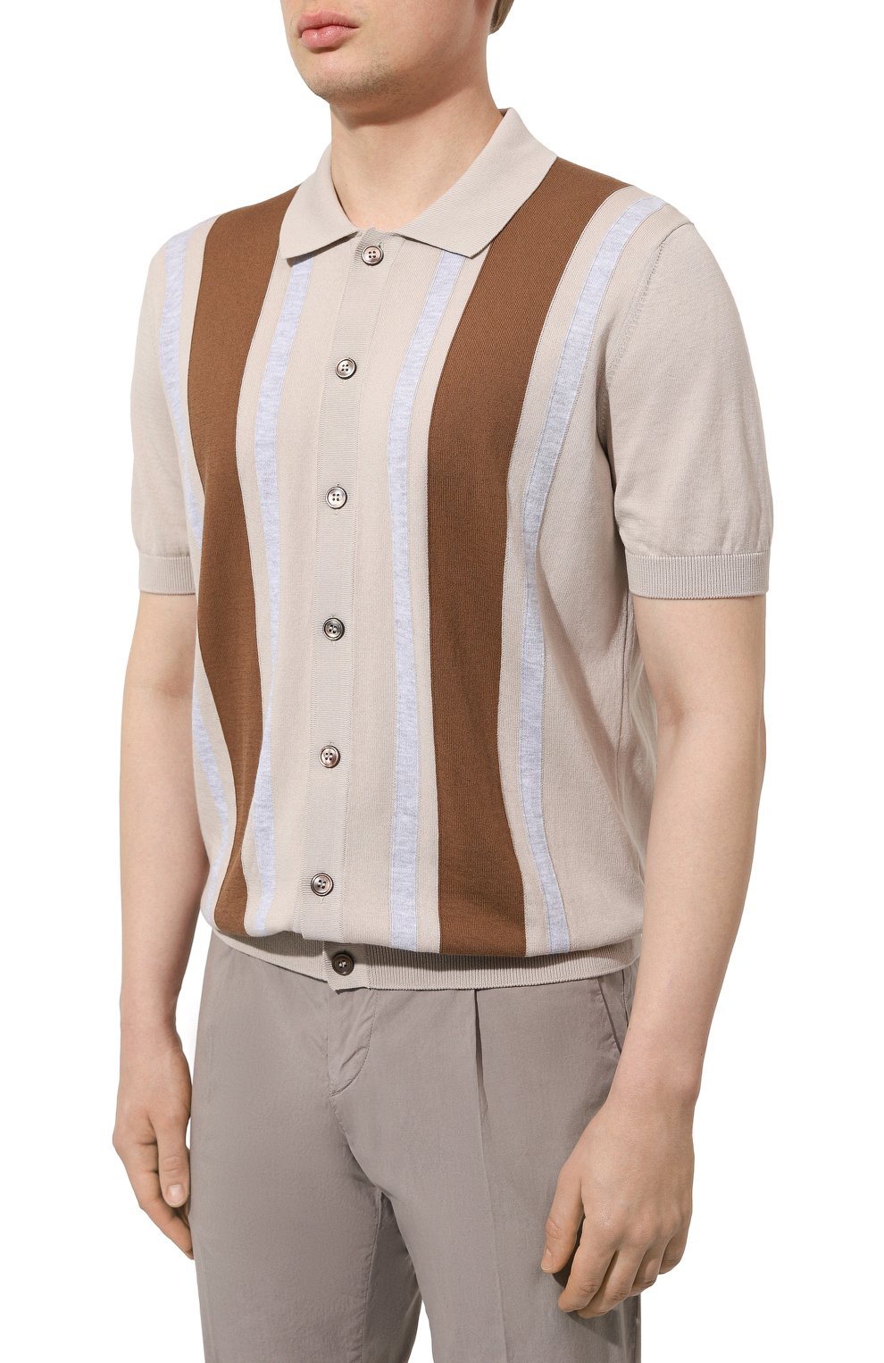 Хлопковая рубашка GRAN SASSO бежевого цвета по цене 29950 руб., арт. 59135/20646, фото 3 Хлопковая рубашка GRAN SASSO, арт. 59135/20646, фото 3