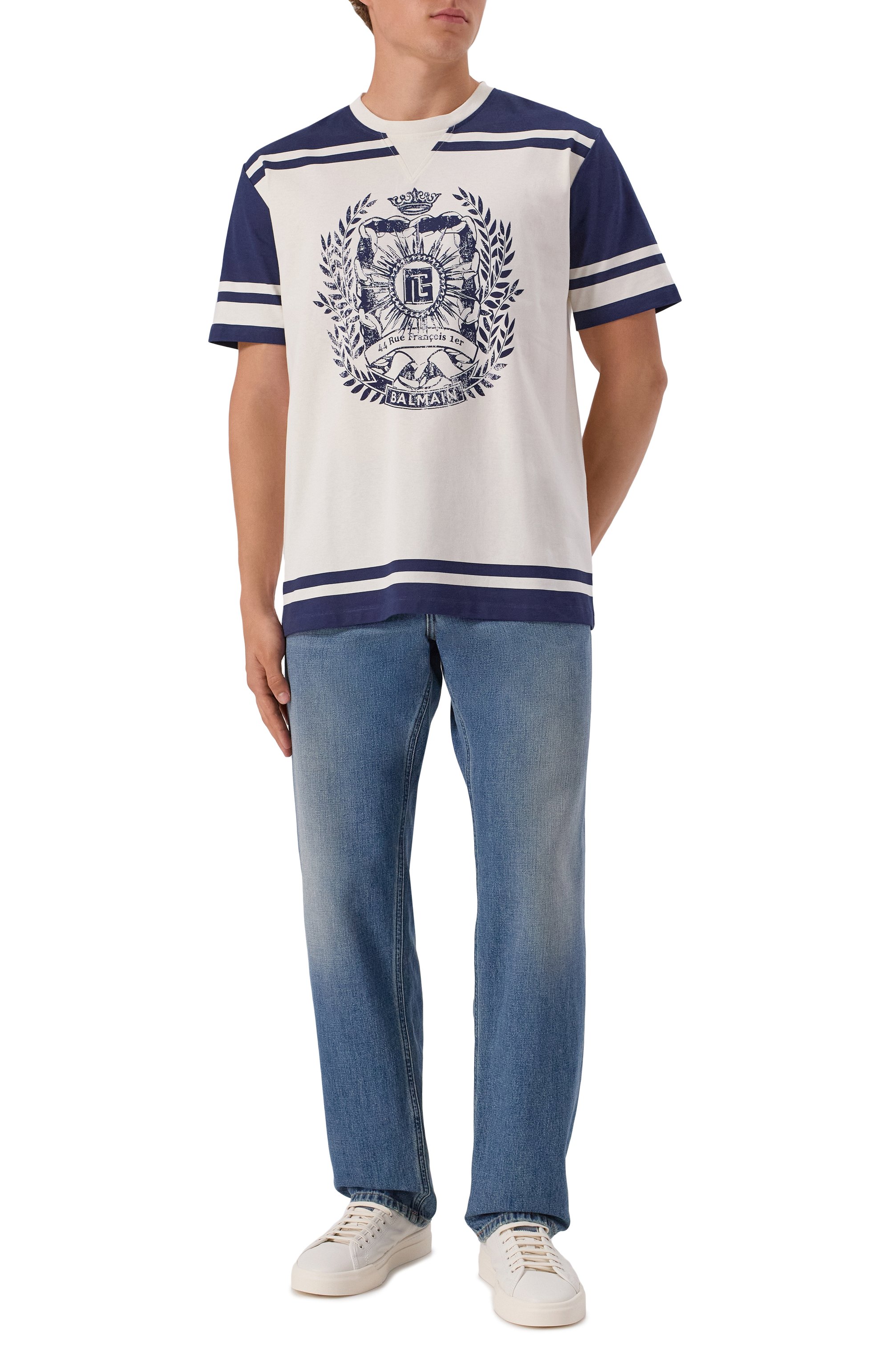 Хлопковая футболка BALMAIN, арт. FH1EG155/GE96, фото 2