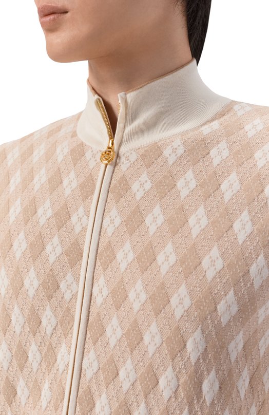 Кардиган из хлопка и шелка Stefano Ricci K414017R30/F26268 Бежевый  K414017R30/F26268 Фото 5