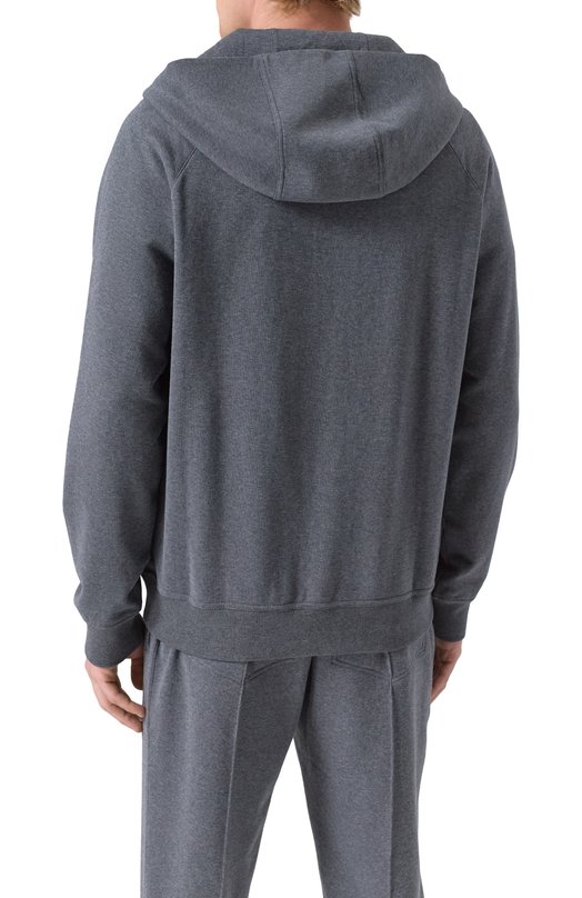 Хлопковая толстовка Brunello Cucinelli MM8363130G Серый  MM8363130G Фото 4