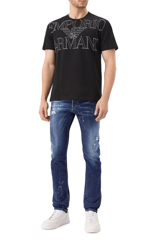 Хлопковая футболка Emporio Armani EM000574/AF12326 Чёрный  EM000574/AF12326 Фото 2
