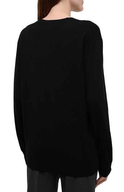 Шерстяной пуловер DRIES VAN NOTEN черного цвета по цене 52400 руб., арт. 212-031250-3700, фото 4 Шерстяной пуловер DRIES VAN NOTEN, арт. 212-031250-3700, фото 4