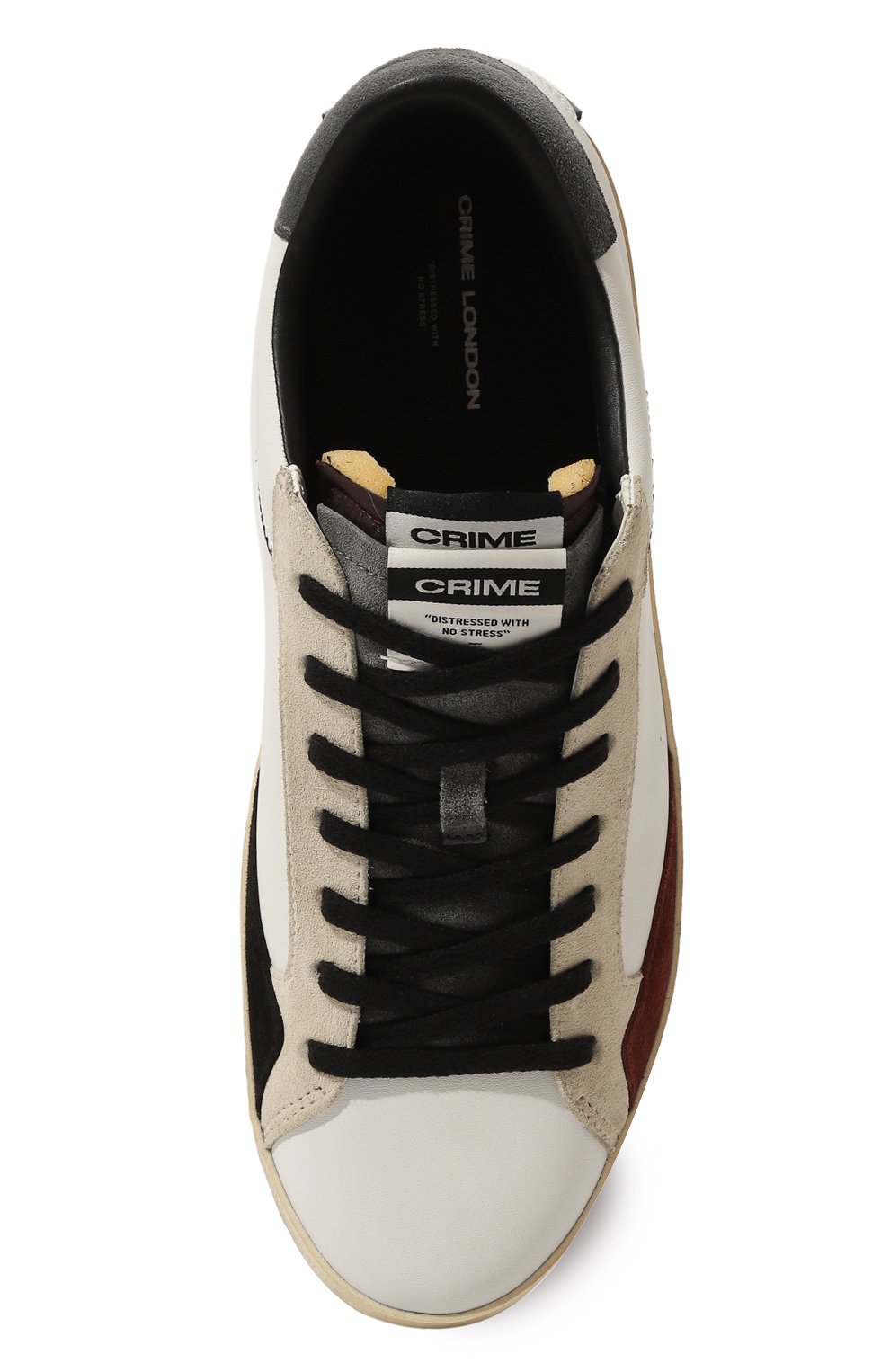 Комбинированные кеды distressed CRIME LONDON белого цвета по цене 18750 руб., арт. 15008AA7, фото 6 Комбинированные кеды distressed CRIME LONDON, арт. 15008AA7, фото 6