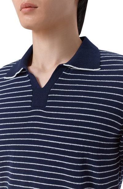 Хлопковое поло ANDREA CAMPAGNA темно-синего цвета по цене 36200 руб., арт. M5426-8029, фото 5 Хлопковое поло ANDREA CAMPAGNA, арт. M5426-8029, фото 5