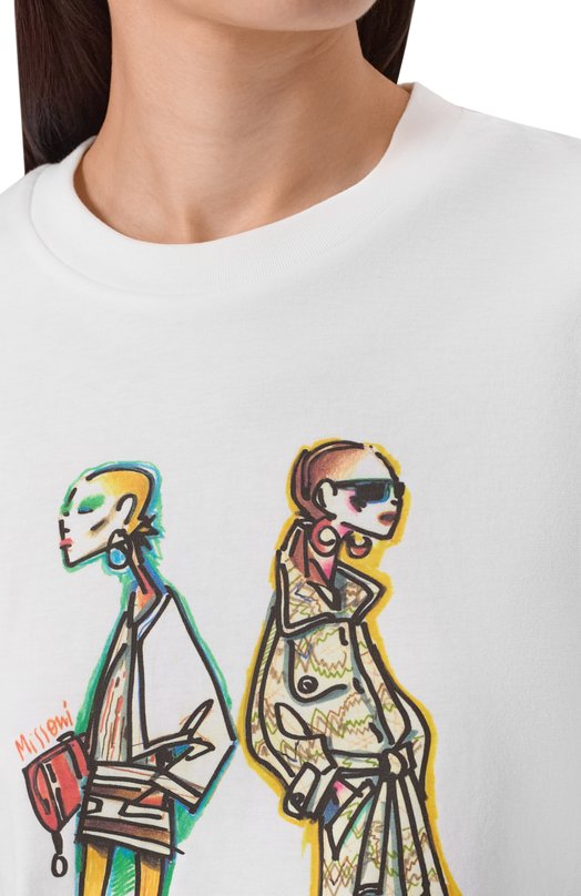 Хлопковая футболка Missoni DS26SL04/BJ00QG Белый  DS26SL04/BJ00QG Фото 5