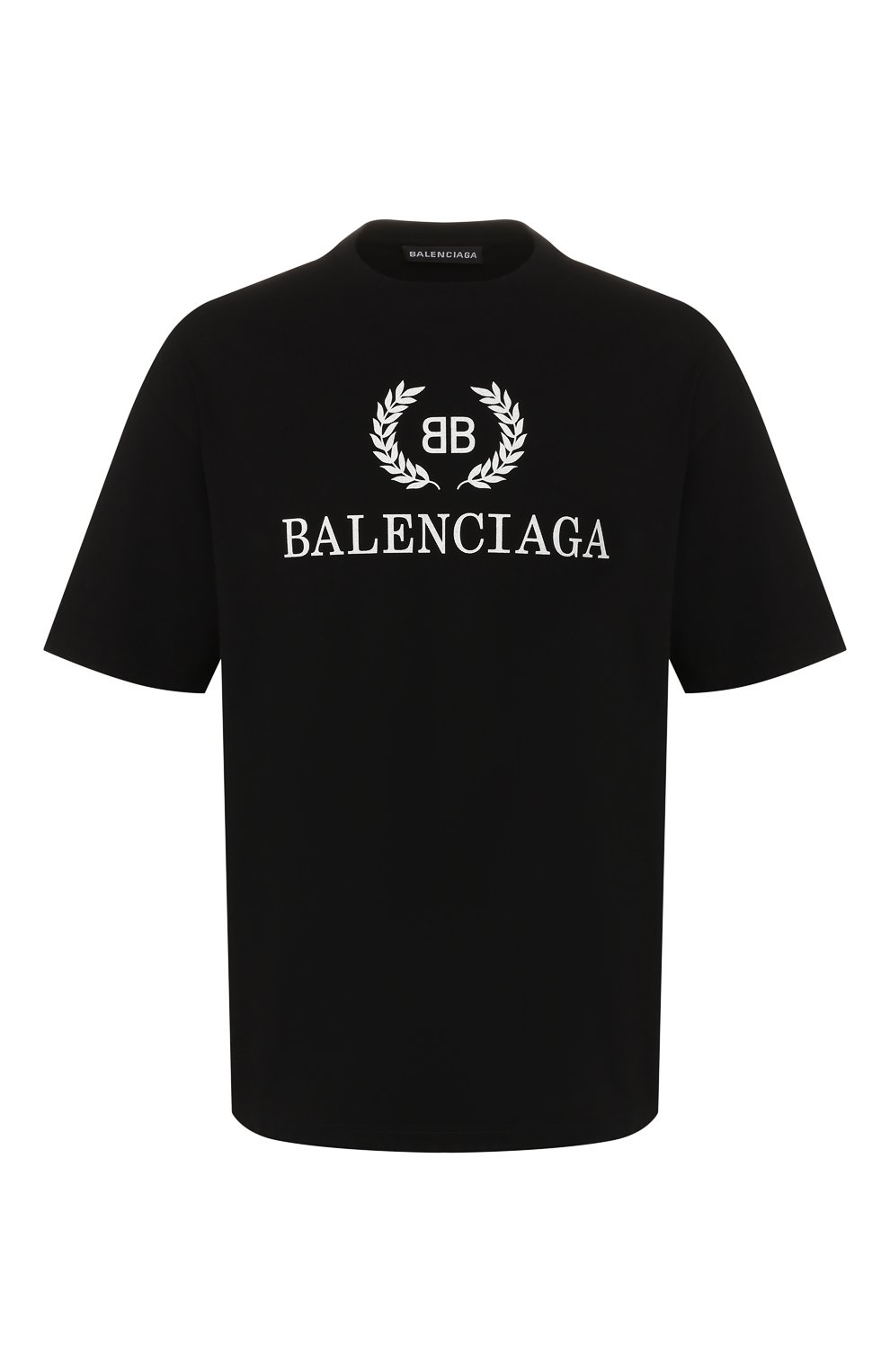 Хлопковая футболка BALENCIAGA черного цвета по цене 27150 руб., арт. 556148/TDV51, фото 1 Хлопковая футболка BALENCIAGA, арт. 556148/TDV51, фото 1