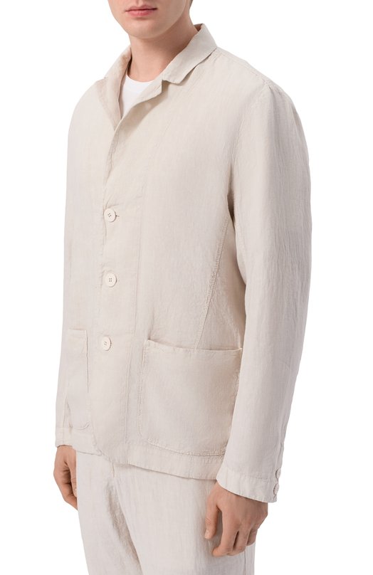 Льняной пиджак Transit CFUTRCD133 Бежевый  CFUTRCD133 Фото 3