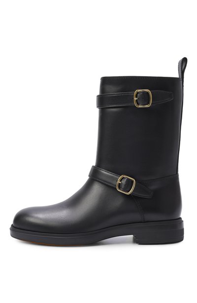 Кожаные полусапоги SANTONI черного цвета по цене 132500 руб., арт. WTYG72447NERNDYL, фото 4 Кожаные полусапоги SANTONI, арт. WTYG72447NERNDYL, фото 4
