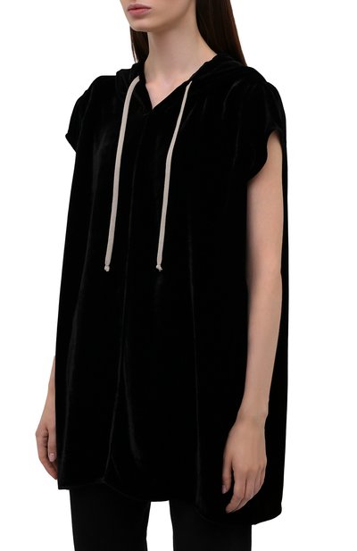 Топ из вискозы и шелка RICK OWENS черного цвета по цене 96550 руб., арт. RP02A7533/V, фото 3 Топ из вискозы и шелка RICK OWENS, арт. RP02A7533/V, фото 3