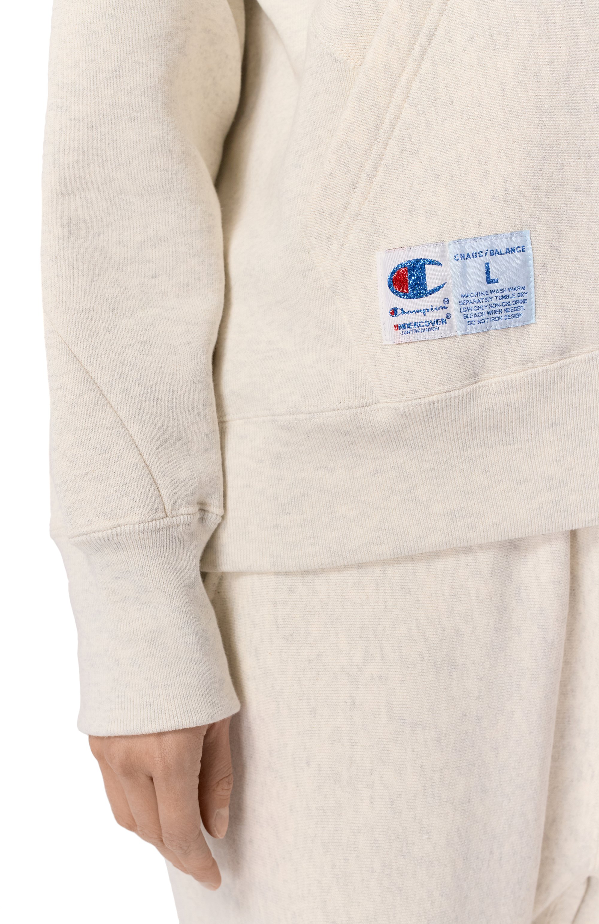 Хлопковое худи UNDERCOVER кремового цвета по цене 65300 руб., арт. UC2E1806, фото 5 Хлопковое худи UNDERCOVER, арт. UC2E1806, фото 5