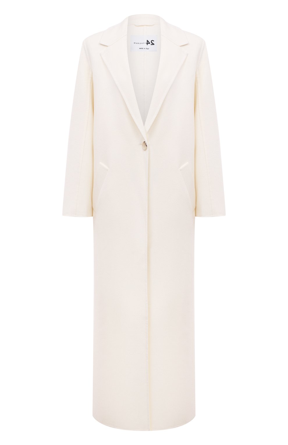 Пальто из шерсти и кашемира MANZONI24 белого цвета по цене 230500 руб., арт. 23M1227-DB5, фото 1 Пальто из шерсти и кашемира MANZONI24, арт. 23M1227-DB5, фото 1