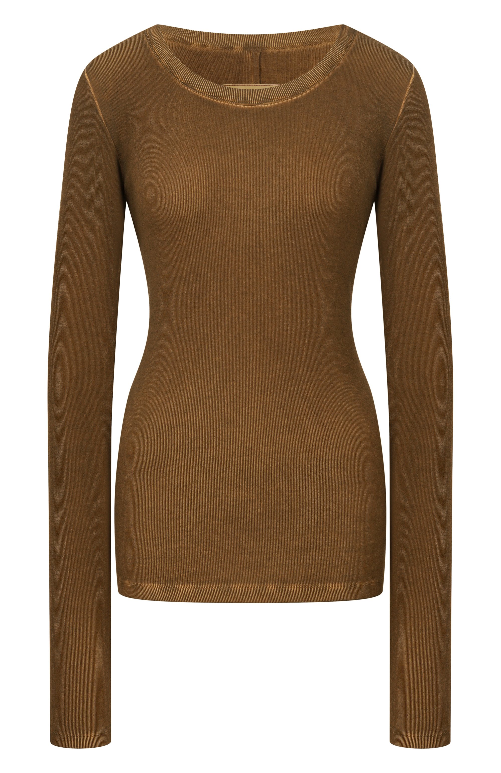 Лонгслив из вискозы UMA WANG светло-коричневого цвета по цене 39950 руб., арт. UP1034, фото 1 Лонгслив из вискозы UMA WANG, арт. UP1034, фото 1