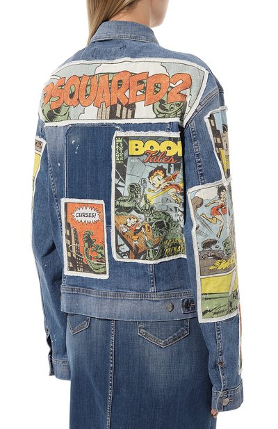 Джинсовая куртка DSQUARED2 голубого цвета по цене 99650 руб., арт. S75AM1046/S30342, фото 4 Джинсовая куртка DSQUARED2, арт. S75AM1046/S30342, фото 4