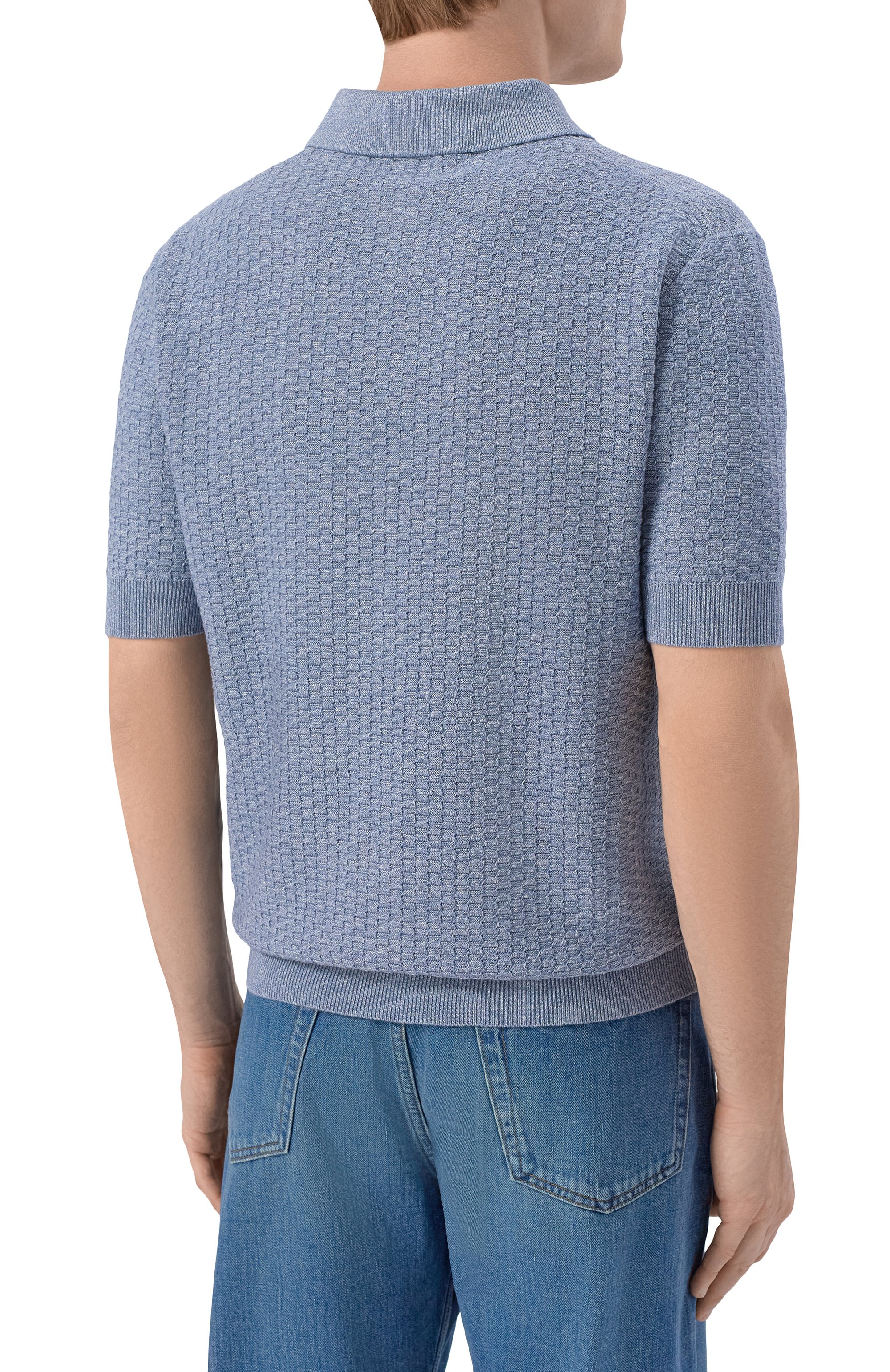 Поло изо льна и хлопка DOLCE & GABBANA, арт. GXZ02Z/JFMZU, фото 4