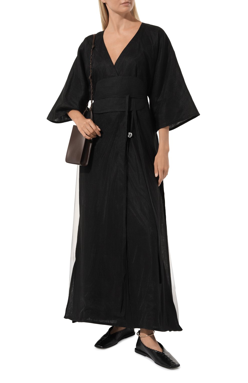 Платье изо льна и хлопка MIDGARD PARIS черного цвета по цене 67000 руб., арт. B4901, фото 2 Платье изо льна и хлопка MIDGARD PARIS, арт. B4901, фото 2