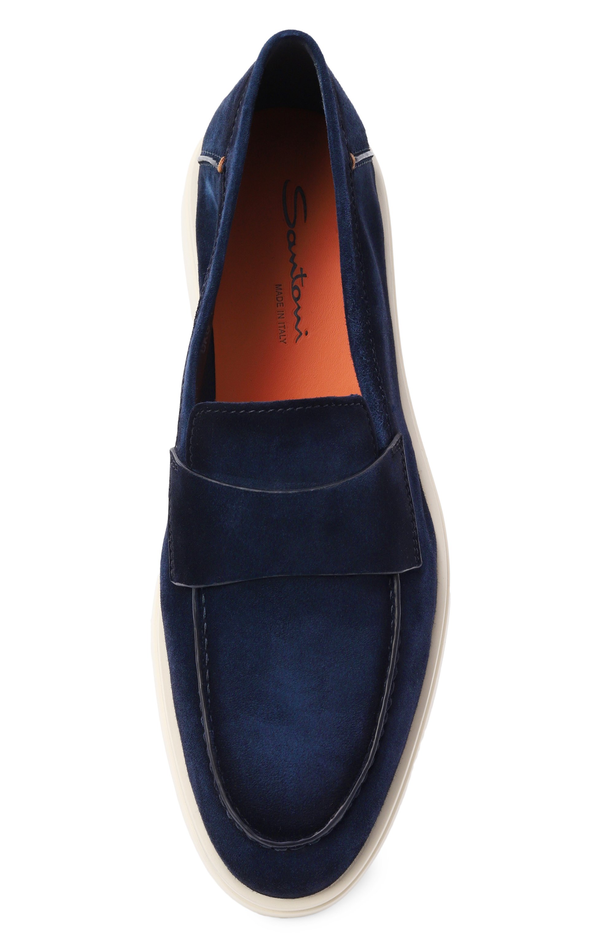 Замшевые лоферы detroit SANTONI темно-синего цвета по цене 99500 руб., арт. MGDG19051TICSEAA, фото 6 Замшевые лоферы detroit SANTONI, арт. MGDG19051TICSEAA, фото 6