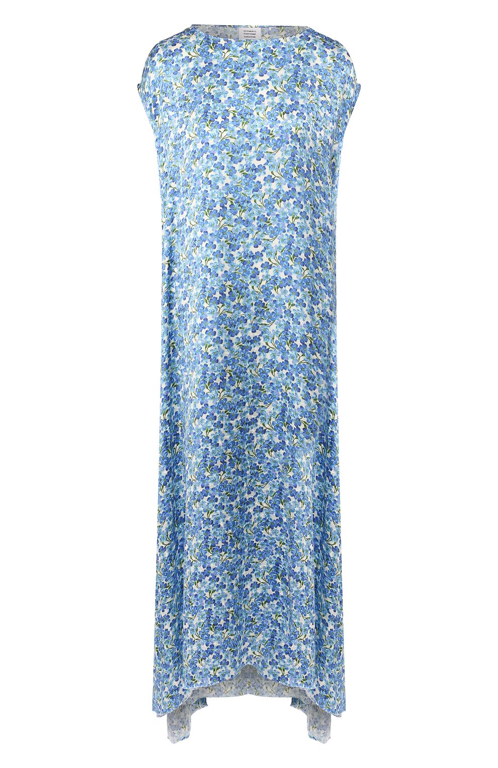 Атласное платье VETEMENTS голубого цвета по цене 68100 руб., арт. SS20DR291 2605/W/BLUE/WHITE FL0WERS, фото 1 Атласное платье VETEMENTS, арт. SS20DR291 2605/W/BLUE/WHITE FL0WERS, фото 1