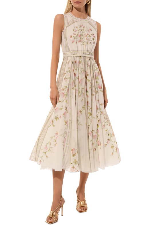Шелковое платье Giambattista Valli 24FWPVCA5006-60PRI Кремовый  24FWPVCA5006-60PRI Фото 2
