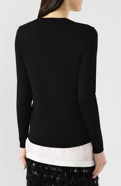 Шерстяной пуловер EMPORIO ARMANI черного цвета по цене 25900 руб., арт. 3G2MY2/2M8CZ, фото 4 Шерстяной пуловер EMPORIO ARMANI, арт. 3G2MY2/2M8CZ, фото 4