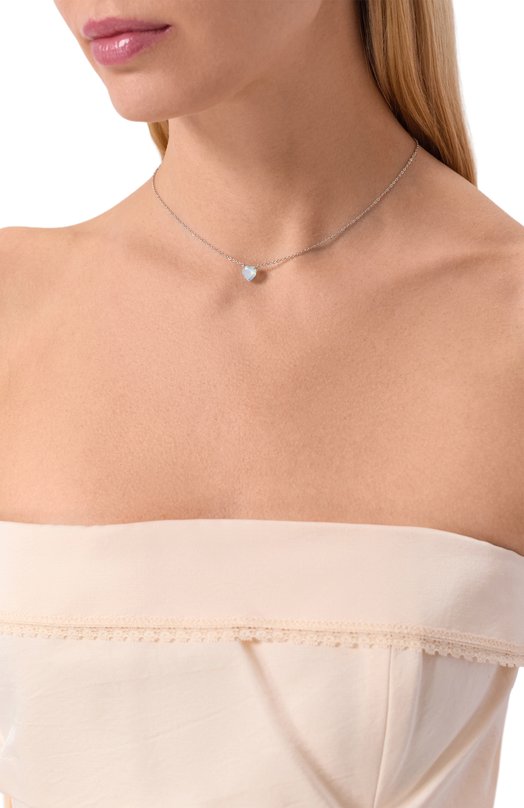 Кулон c агатом Cartoon Hearts Moonka HRT-925SL-NK-AGT-BL Голубой  HRT-925SL-NK-AGT-BL Фото 2