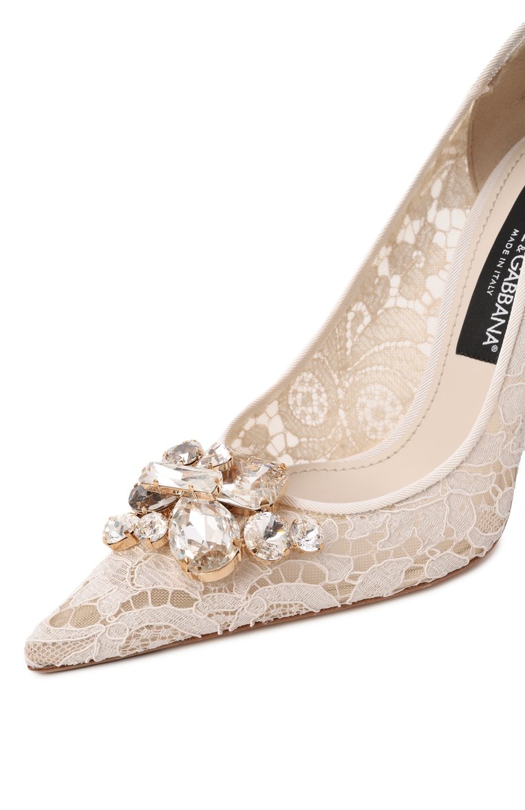 Женские текстильные туфли rainbow 105 DOLCE & GABBANA белого цвета, арт. CD1823/AQ074 | Фото 7 (Подошва: Плоская; Каблук высота: Высокий; Материал внешний: Текстиль; Материал сплава: Проставлено; Драгоценные камни: Проставлено; Материал внутренний: Текстиль; Каблук тип: Шпилька)