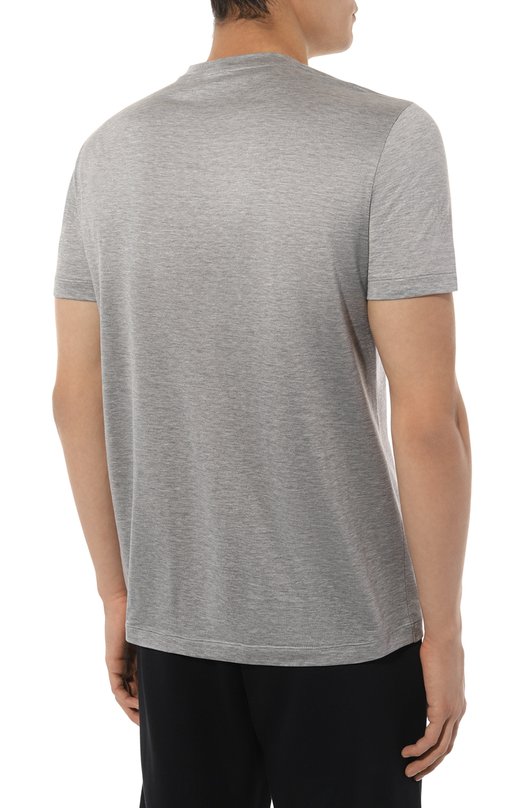 Футболка из шелка и хлопка Giorgio Armani 3KSM77/SJZHZ Серый  3KSM77/SJZHZ Фото 4