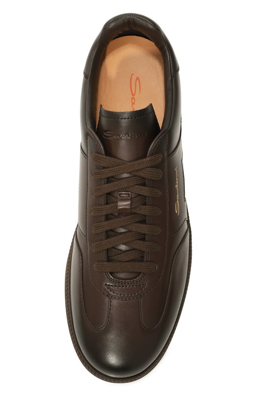 Кожаные кеды DBS-Olympic Santoni MBPG22031DKTTCVL Коричневый  MBPG22031DKTTCVL Фото 6