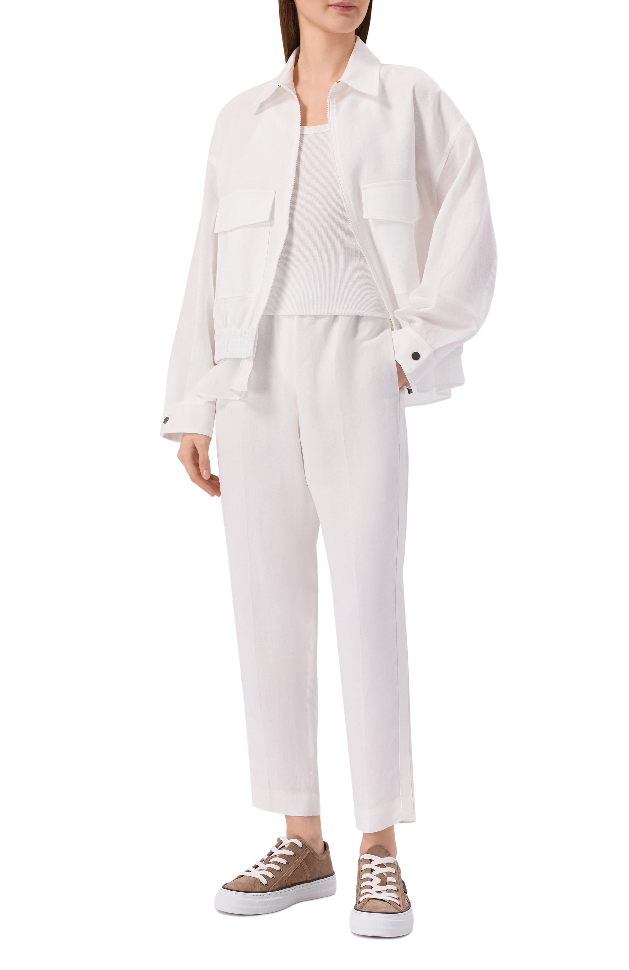 Брюки из вискозы и льна BRUNELLO CUCINELLI, арт. MH126P7197, фото 2