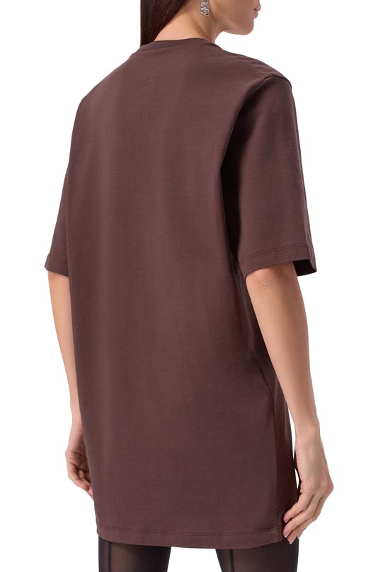 Хлопковое платье Dsquared2 S80CT0046/D20033 Коричневый  S80CT0046/D20033 Фото 4