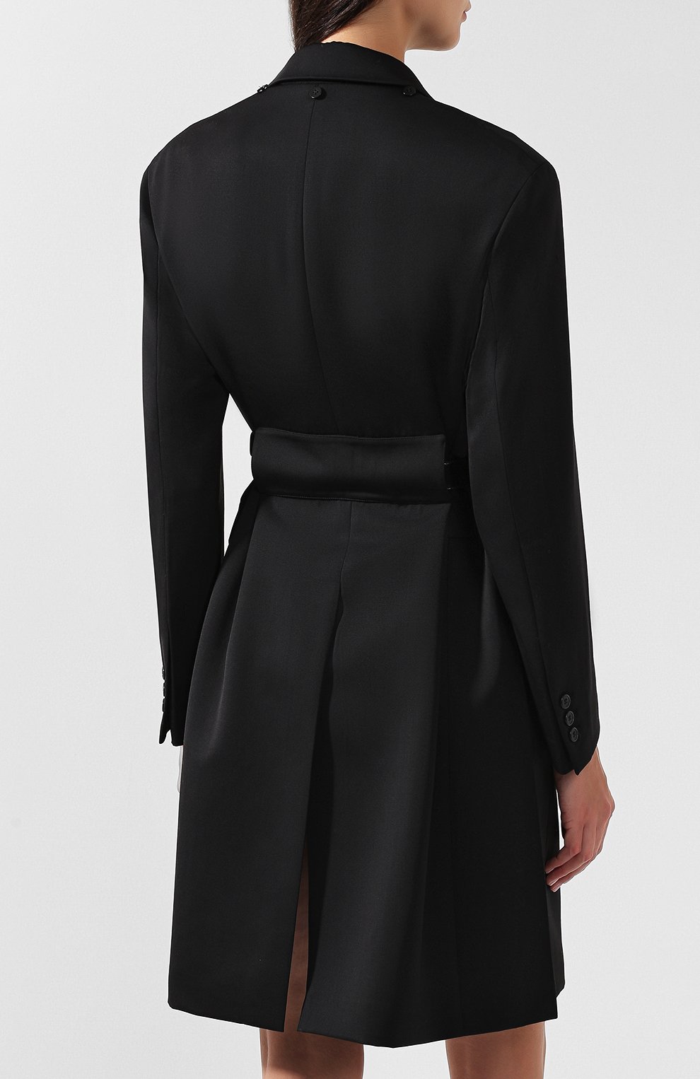 Двубортное пальто с поясом и капюшоном PRADA, арт. P682HK-1RVZ-F0806, фото 6