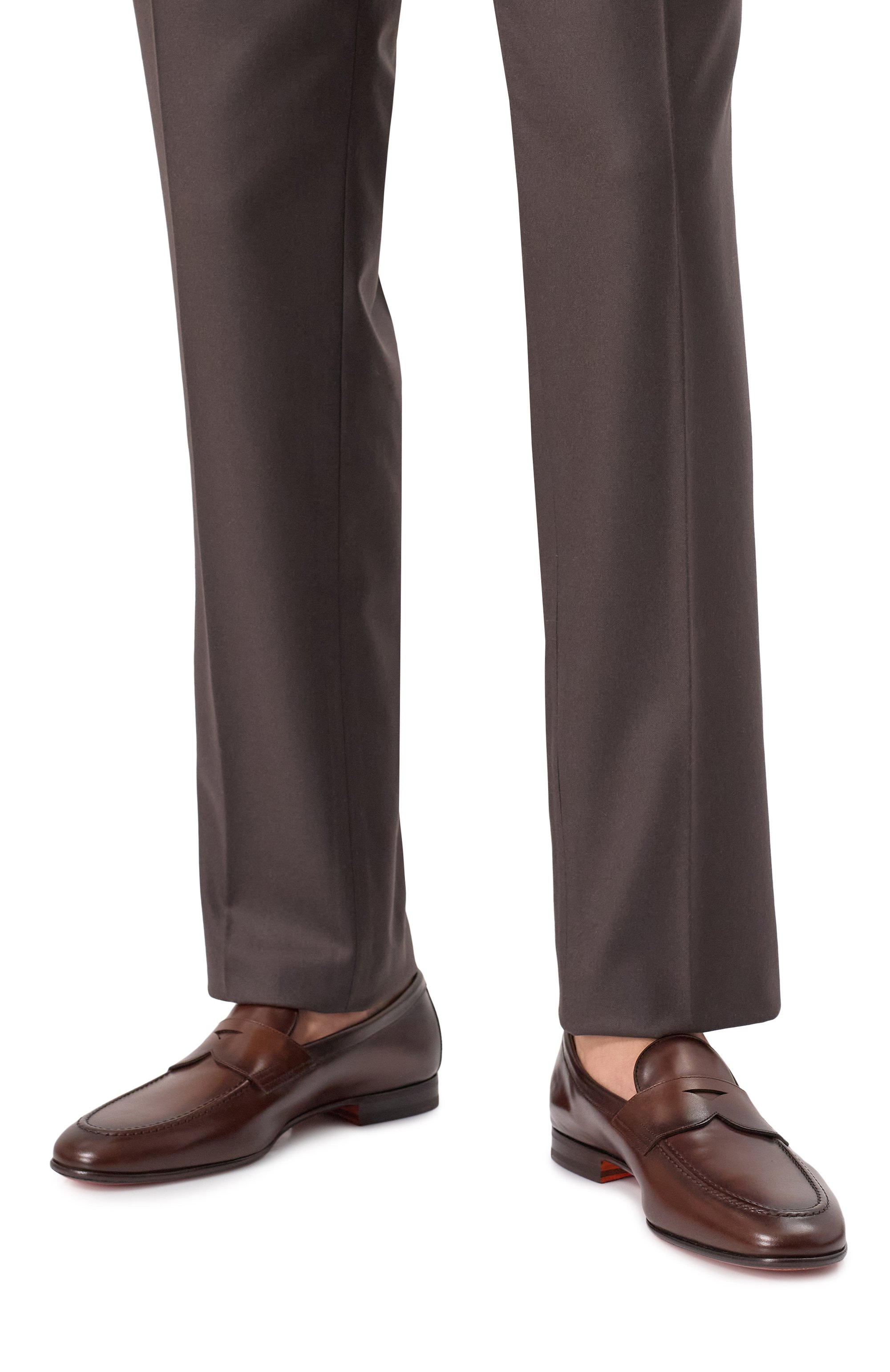 Кожаные пенни-лоферы carlos SANTONI темно-коричневого цвета по цене 82800 руб., арт. MCNG19044LA3GNTG, фото 3 Кожаные пенни-лоферы carlos SANTONI, арт. MCNG19044LA3GNTG, фото 3