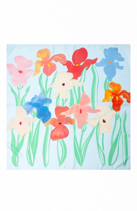 Шелковый платок Giverny Petitjean Paris 16С21 Голубой  16С21 Фото 4