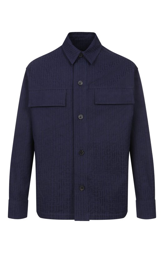 Хлопковая куртка-рубашка Balmain GH1TH881/CG41 Синий GH1TH881/CG41