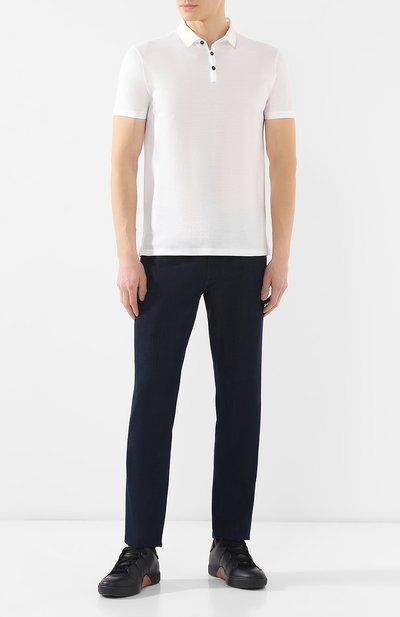 Хлопковое поло LANVIN белого цвета по цене 28350 руб., арт. RMJE0003A17, фото 2 Хлопковое поло LANVIN, арт. RMJE0003A17, фото 2