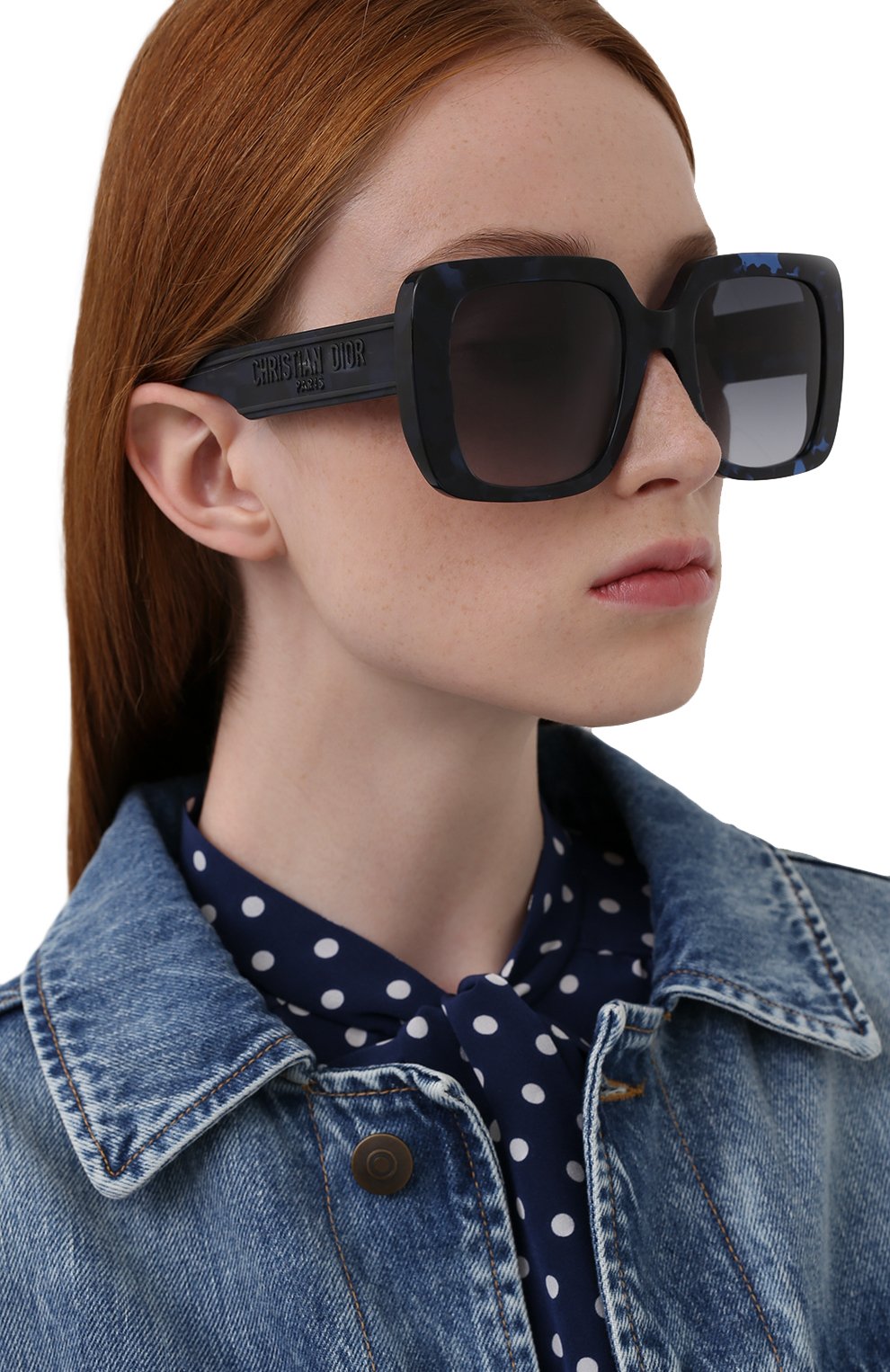 Солнцезащитные очки DIOR EYEWEAR синего цвета по цене 54950 руб., арт. WILDI0R S3U 28B1, фото 2 Солнцезащитные очки DIOR EYEWEAR, арт. WILDI0R S3U 28B1, фото 2