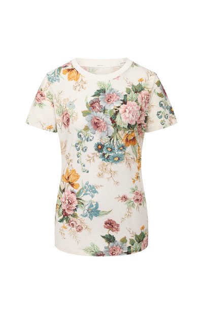 Женская футболка из смеси льна и хлопка ZIMMERMANN, арт. 8532TWAV
