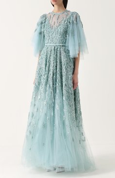 Многослойное платье с подолом и декоративной отделкой пайетками ELIE SAAB, арт. 8459, фото 1