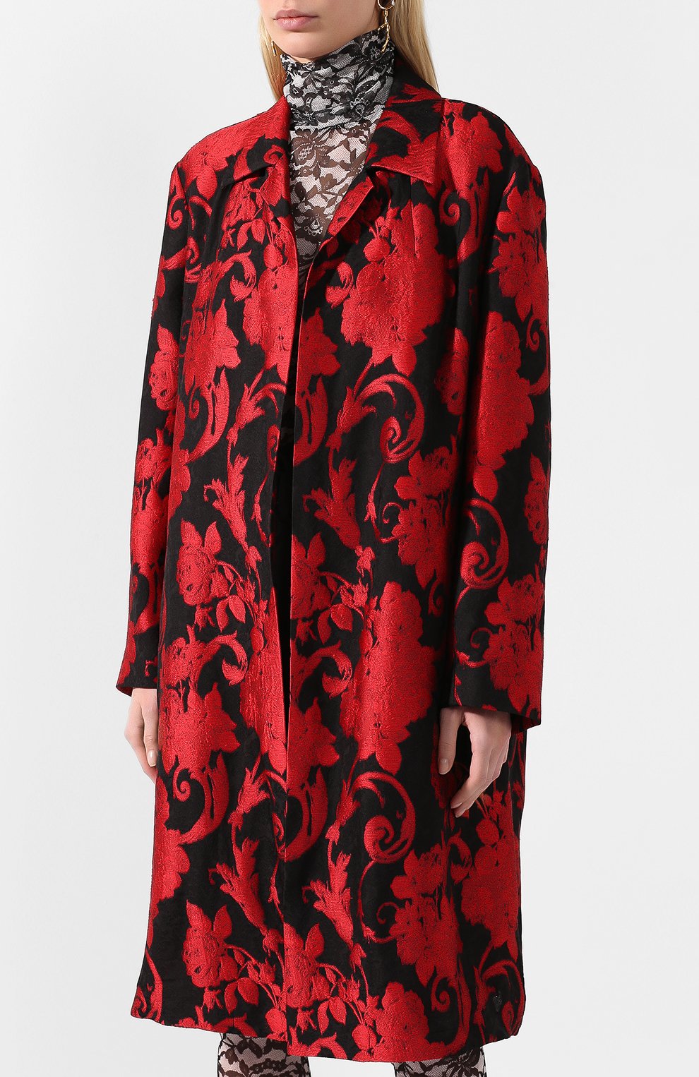 Пальто DRIES VAN NOTEN красного цвета по цене 181500 руб., арт. 201-30279-9364, фото 3 Пальто DRIES VAN NOTEN, арт. 201-30279-9364, фото 3