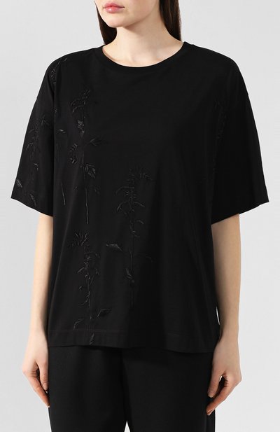 Хлопковая футболка DRIES VAN NOTEN черного цвета по цене 22900 руб., арт. 192-11179-8611, фото 3 Хлопковая футболка DRIES VAN NOTEN, арт. 192-11179-8611, фото 3