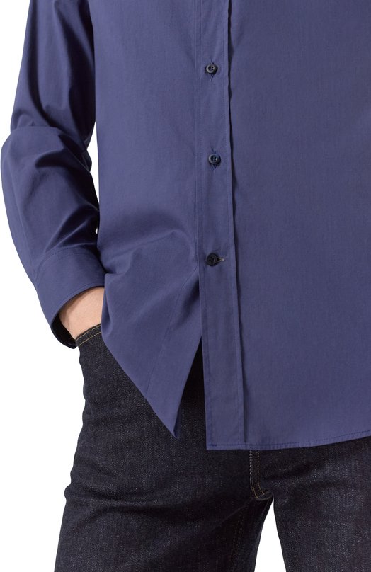 Хлопковая рубашка Brunello Cucinelli MA6740627 Синий  MA6740627 Фото 5