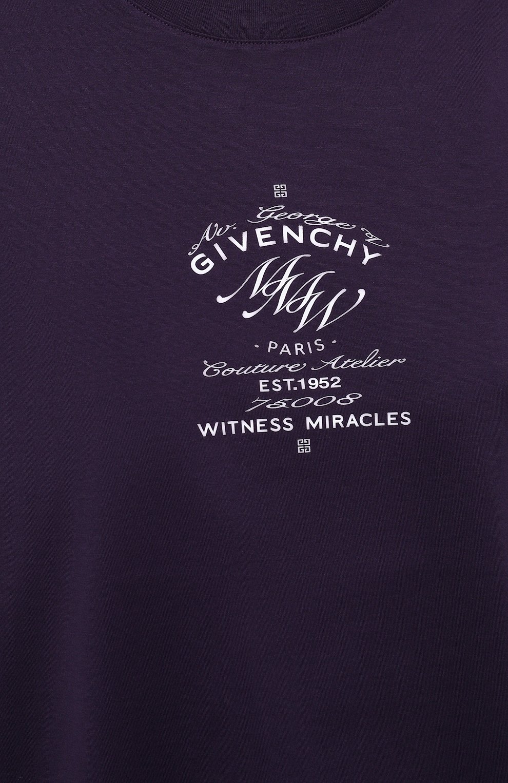 Хлопковая футболка GIVENCHY фиолетового цвета по цене 53450 руб., арт. BW707Z3Z78, фото 5 Хлопковая футболка GIVENCHY, арт. BW707Z3Z78, фото 5