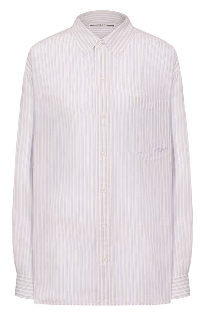 Шелковая рубашка ALEXANDER WANG светло-голубого цвета по цене 96350 руб., арт. 1WC2251012, фото 1 Шелковая рубашка ALEXANDER WANG, арт. 1WC2251012, фото 1