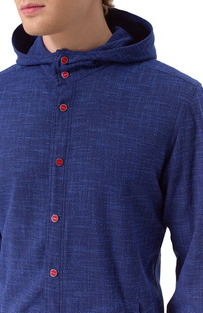 Рубашка из шерсти и шелка KITON синего цвета по цене 149000 руб., арт. UMCMARK0615E03, фото 5 Рубашка из шерсти и шелка KITON, арт. UMCMARK0615E03, фото 5