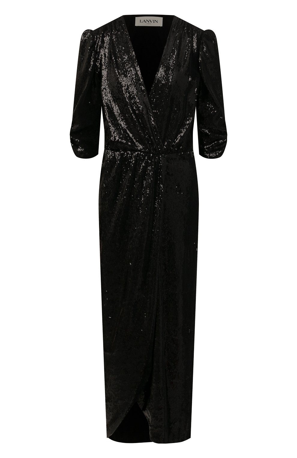 Платье с отделкой пайетками LANVIN черного цвета по цене 338000 руб., арт. RW-DR0095-5140-P22, фото 1 Платье с отделкой пайетками LANVIN, арт. RW-DR0095-5140-P22, фото 1