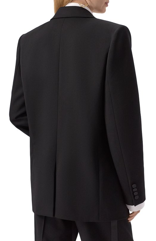 Шерстяной жакет Saint Laurent 818718/Y7E63 Чёрный  818718/Y7E63 Фото 4