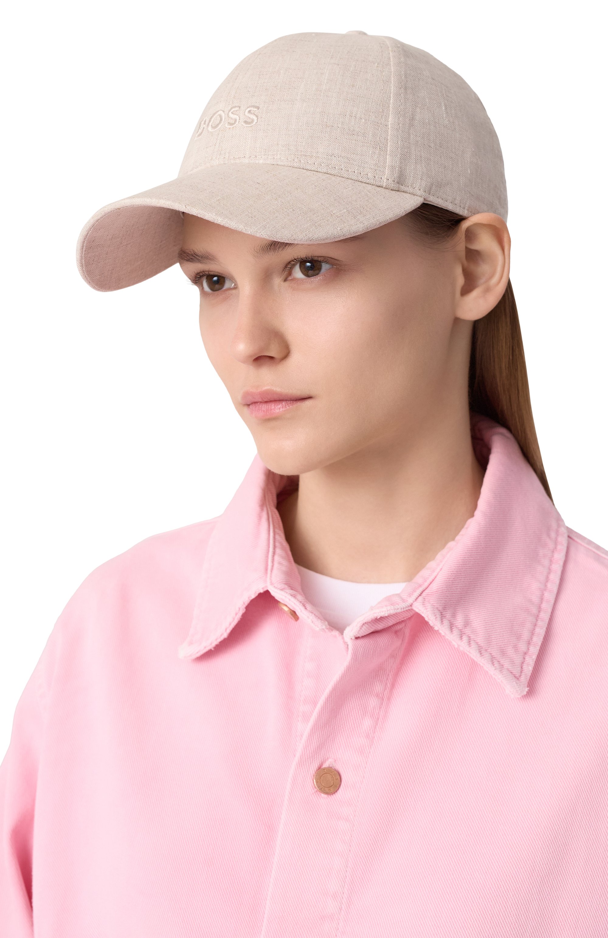 Льняная бейсболка BOSS светло-бежевого цвета по цене 5400 руб., арт. 50539507, фото 2 Льняная бейсболка BOSS, арт. 50539507, фото 2