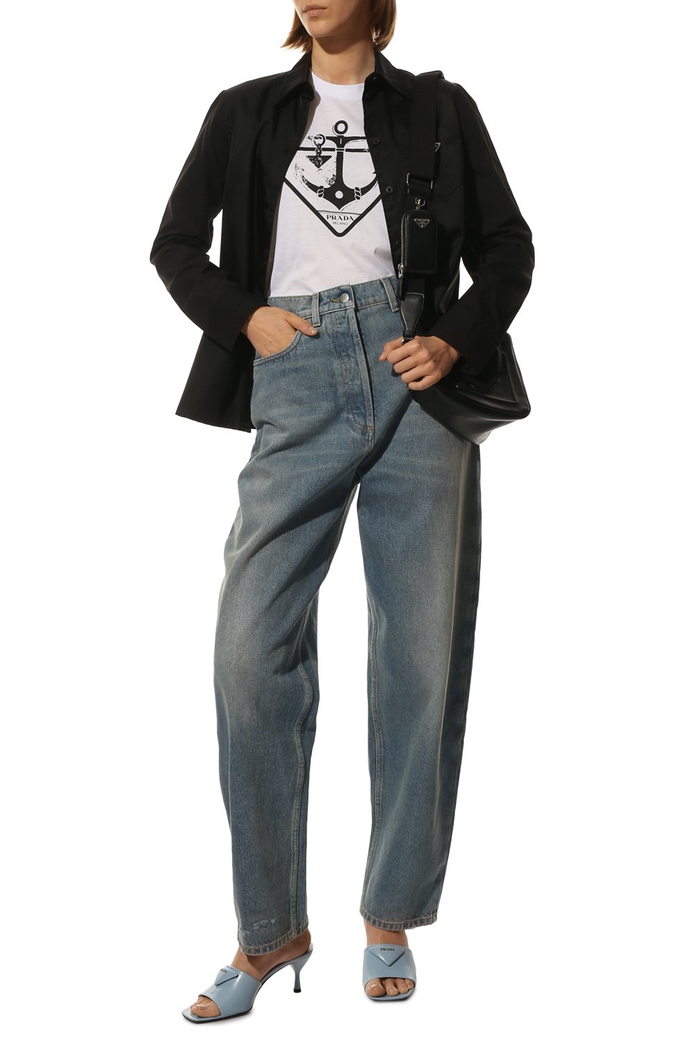 Хлопковая футболка PRADA, арт. 3556A-10M2-F0009-212, фото 2